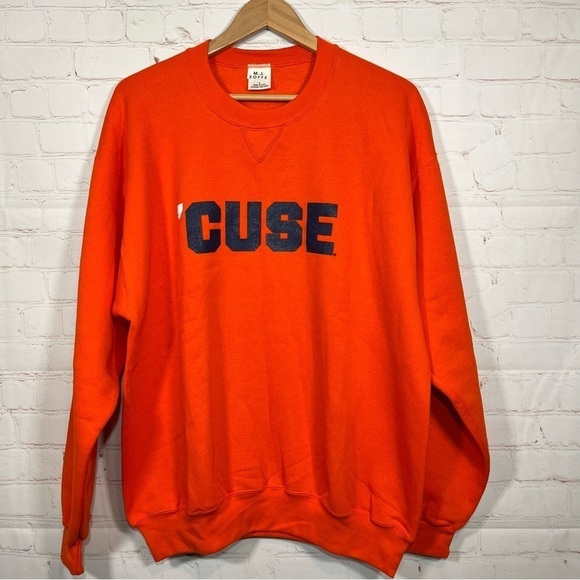 Vintage Soffe Syracuse Sweatshirt Mens Large Orange CUSE Pullover Made In USA - Picture 1 of 10